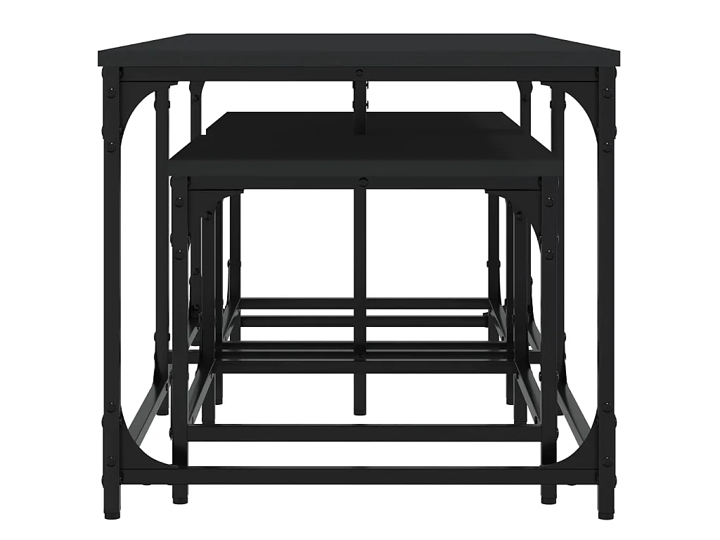 3er-Set Satztische Couchtische Schwarz Holzwerkstoff -MN50907