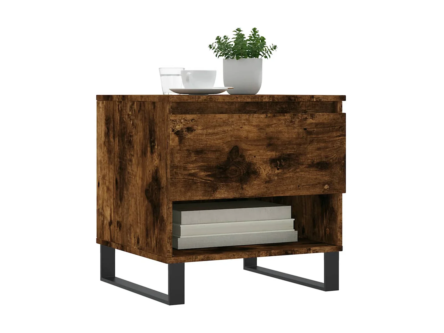 2er-Set Couchtische Beistelltisch Räuchereiche 50x46x50 cm Holzwerkstoff -MN55177