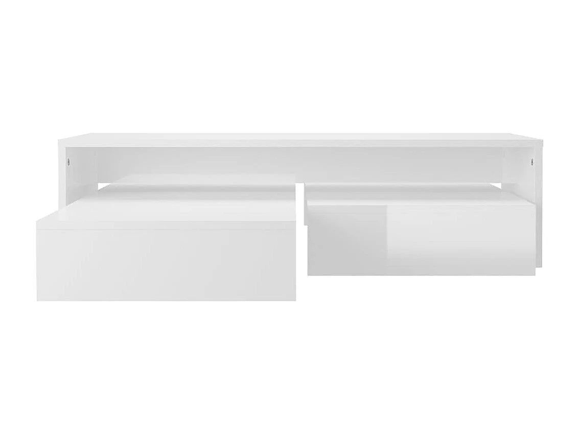 Satztisch,Beistelltisch-Set Hochglanz-Weiß 100x100x26,5 cm -MN39665