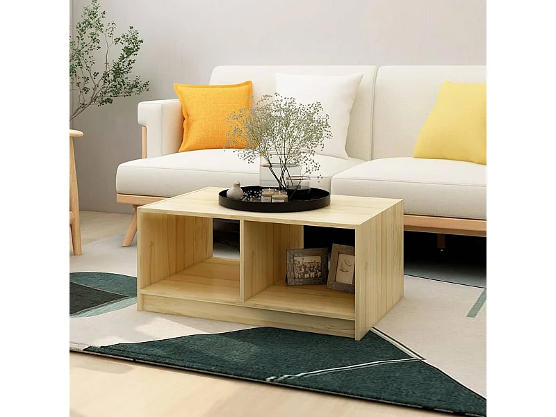 Couchtisch Beistelltisch 75x50x33,5 cm Massivholz Kiefer -MN72111