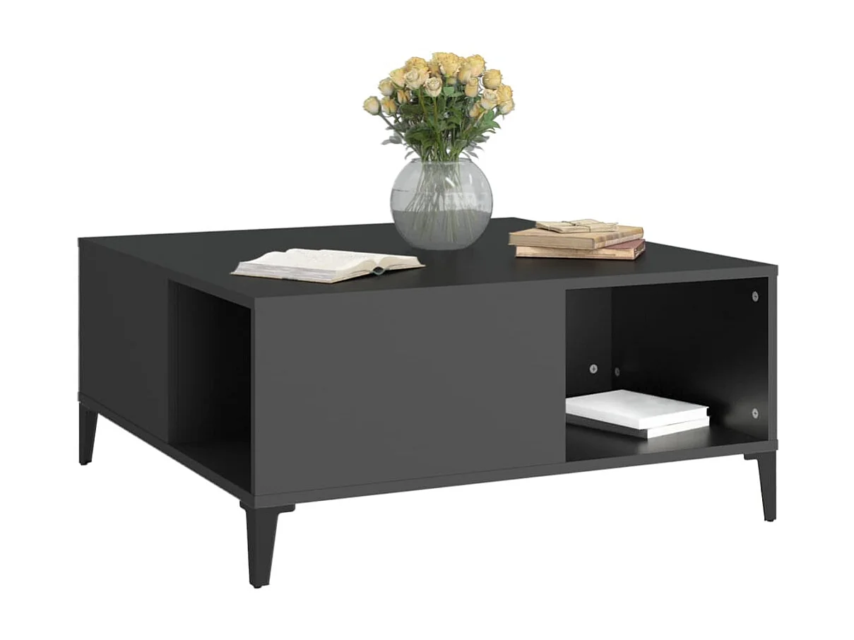 Couchtisch Beistelltisch Schwarz 80x80x36,5 cm Holzwerkstoff -MN88365