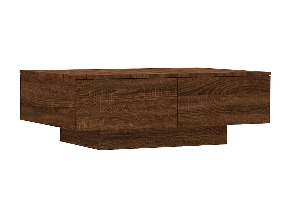 Couchtisch Braun Beistelltisch Eichen-Optik 90x60x31 cm Holzwerkstoff -MN71655