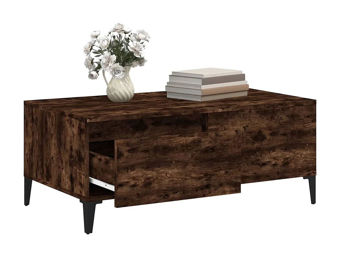 Couchtisch Beistelltisch Räuchereiche 90x50x36,5 cm Holzwerkstoff -MN24330