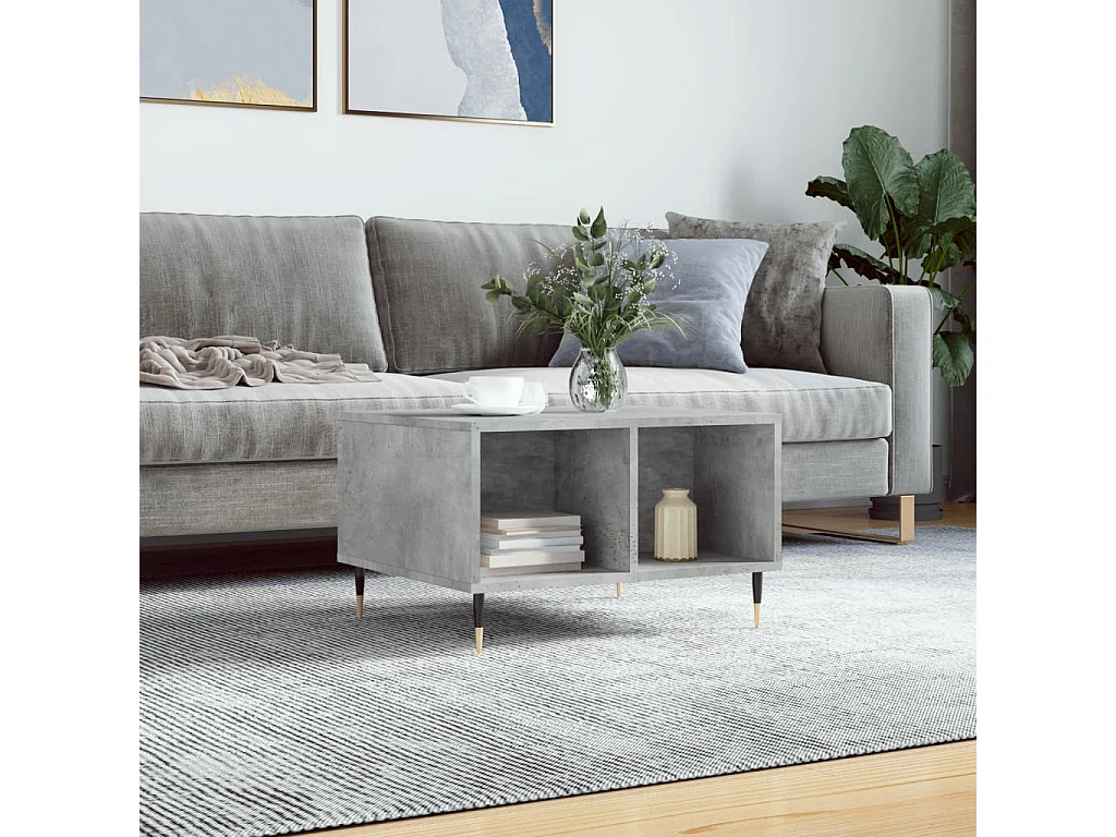 Couchtisch Beistelltisch Betongrau 60x50x36,5 cm Holzwerkstoff -MN60335