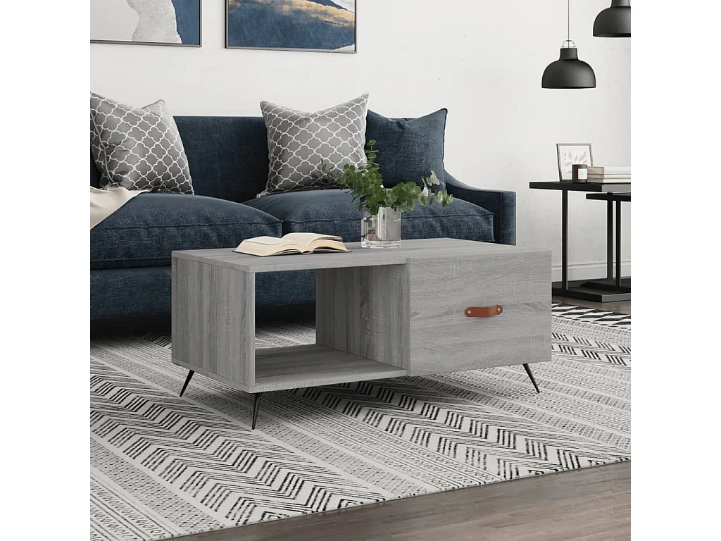 Couchtisch Beistelltisch Grau Sonoma 90x50x40 cm Holzwerkstoff -MN34982