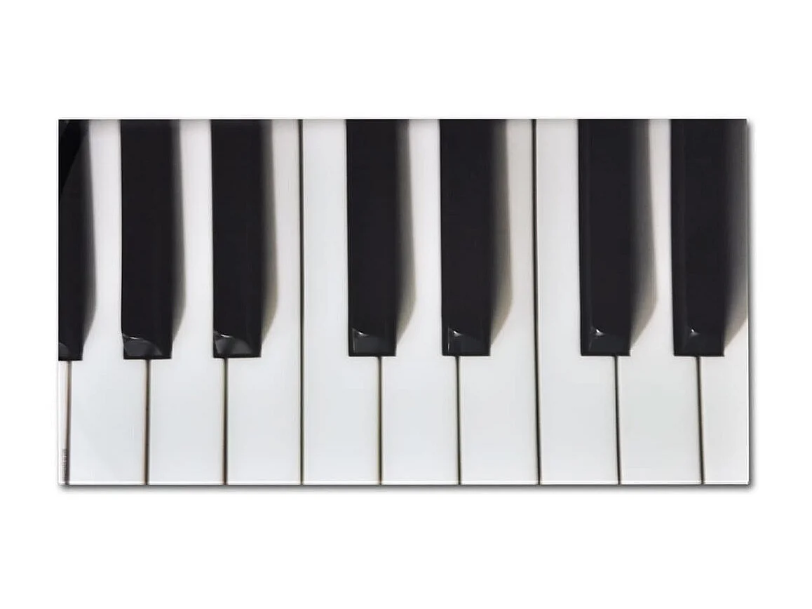 Couchtisch Beistelltisch mit Klavier-Motiv Glasplatte -MN85394