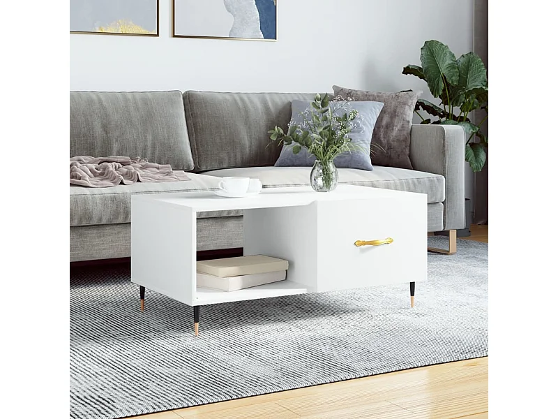 Couchtisch Beistelltisch Weiß 90x50x40 cm Holzwerkstoff -MN11044