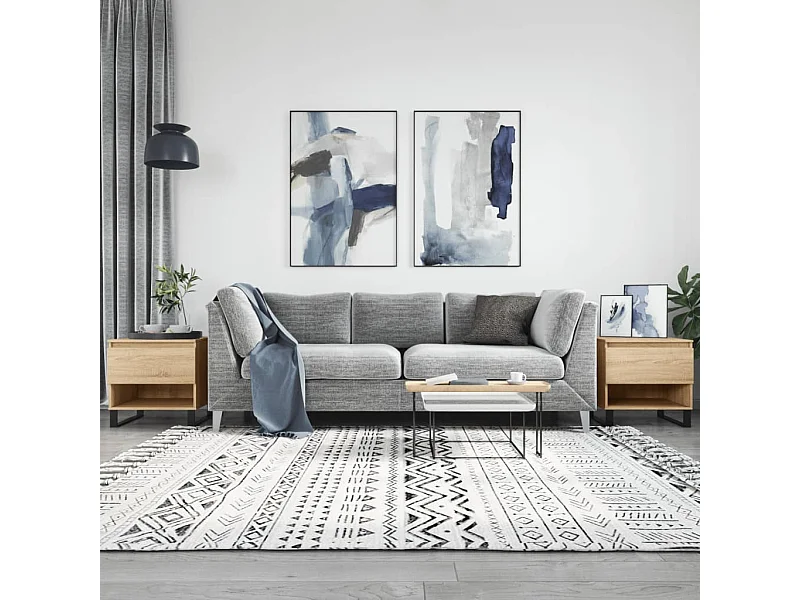 2er-Set Couchtische Beistelltisch Sonoma-Eiche 50x46x50 cm Holzwerkstoff -MN82991