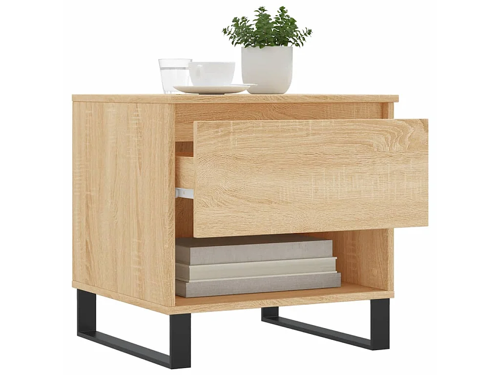 2er-Set Couchtische Beistelltisch Sonoma-Eiche 50x46x50 cm Holzwerkstoff -MN82991