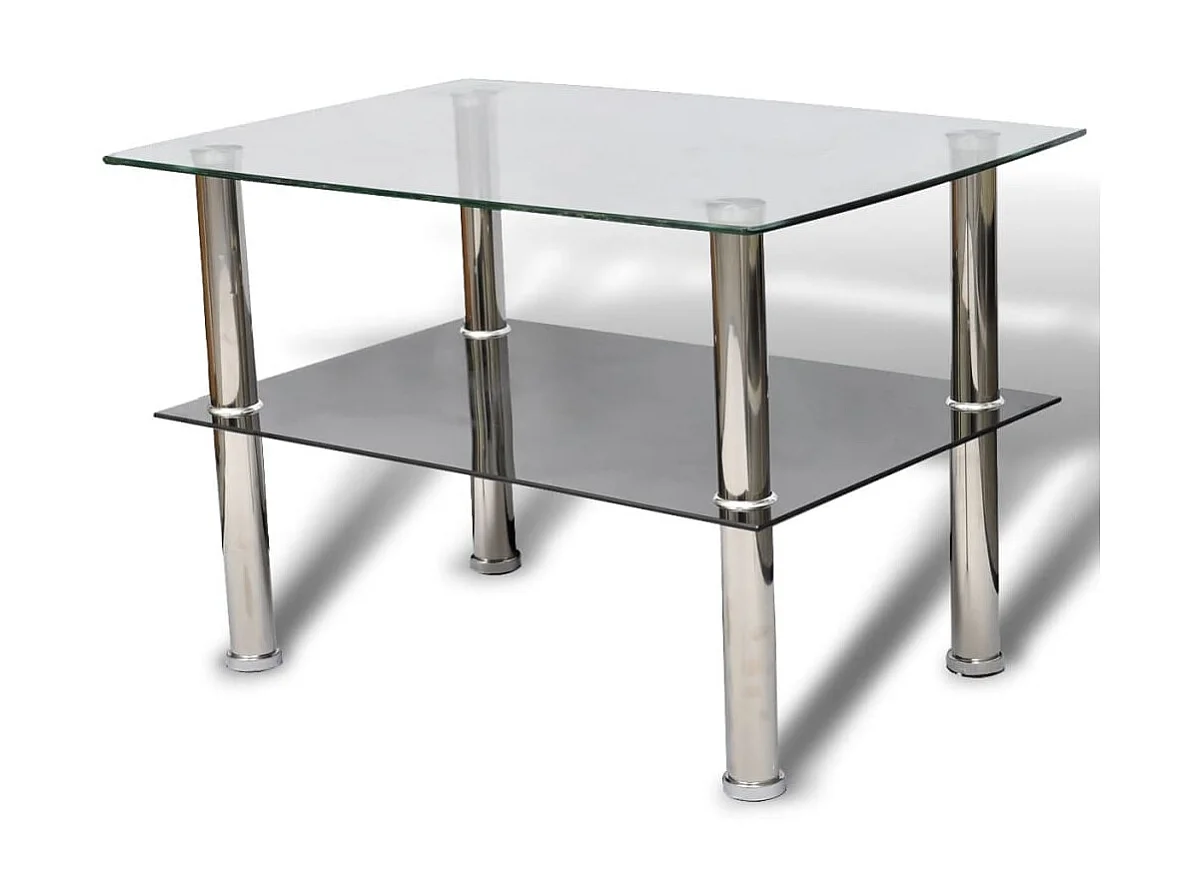 Couchtisch Glas Beistelltisch 2 Ebenen -MN73667