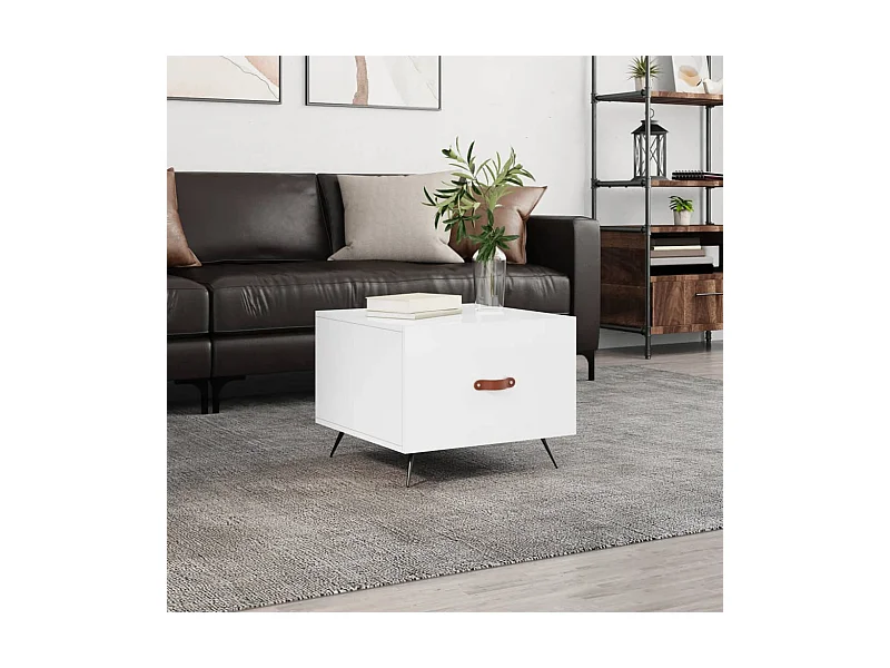 Couchtisch Beistelltisch Hochglanz-Weiß 50x50x40 cm Holzwerkstoff -MN74034