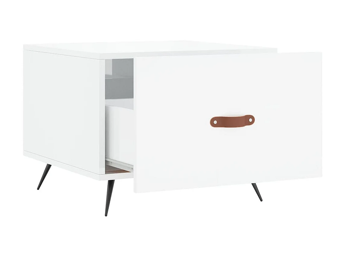 Couchtisch Beistelltisch Hochglanz-Weiß 50x50x40 cm Holzwerkstoff -MN74034