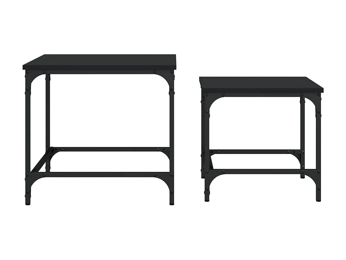 2er-Set Satztische Couchtische Schwarz Holzwerkstoff -MN69541