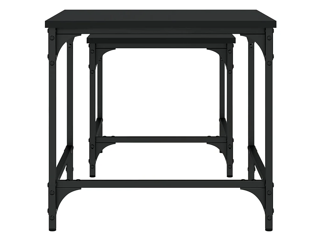 2er-Set Satztische Couchtische Schwarz Holzwerkstoff -MN69541