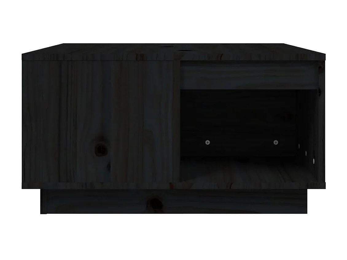 Couchtisch Beistelltisch Schwarz 60x61x32,5 cm Massivholz Kiefer -MN59136