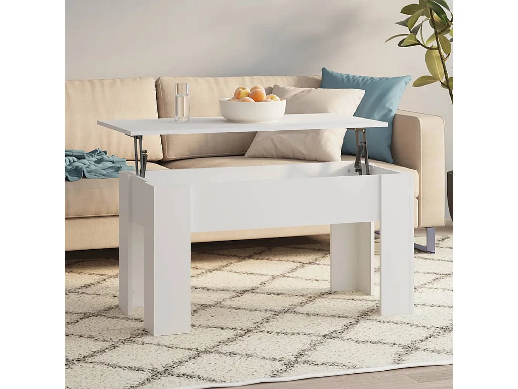 Couchtisch Beistelltisch Weiß 101x49x52 cm Holzwerkstoff -MN44156