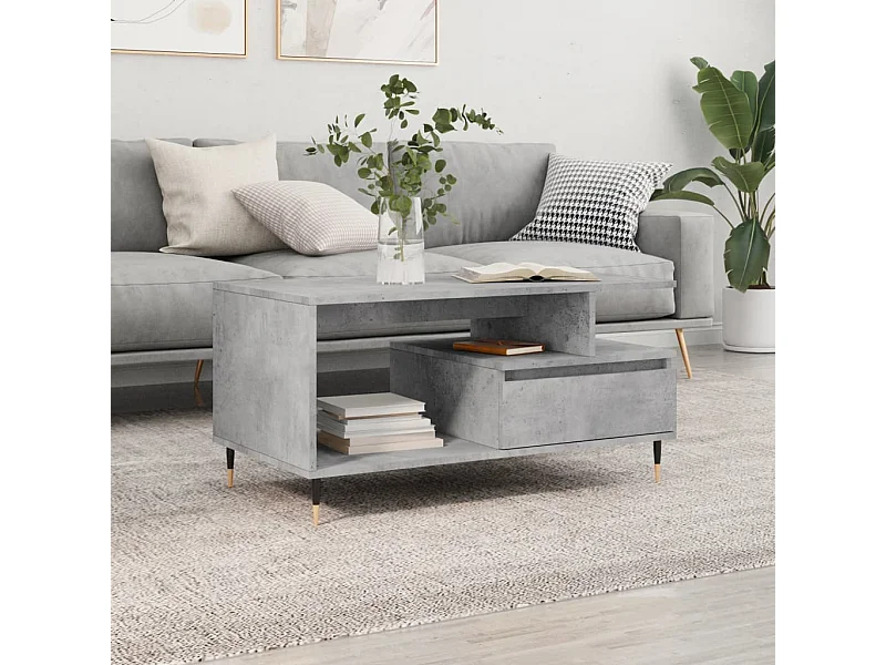 Couchtisch Beistelltisch Betongrau 90x49x45 cm Holzwerkstoff -MN73886