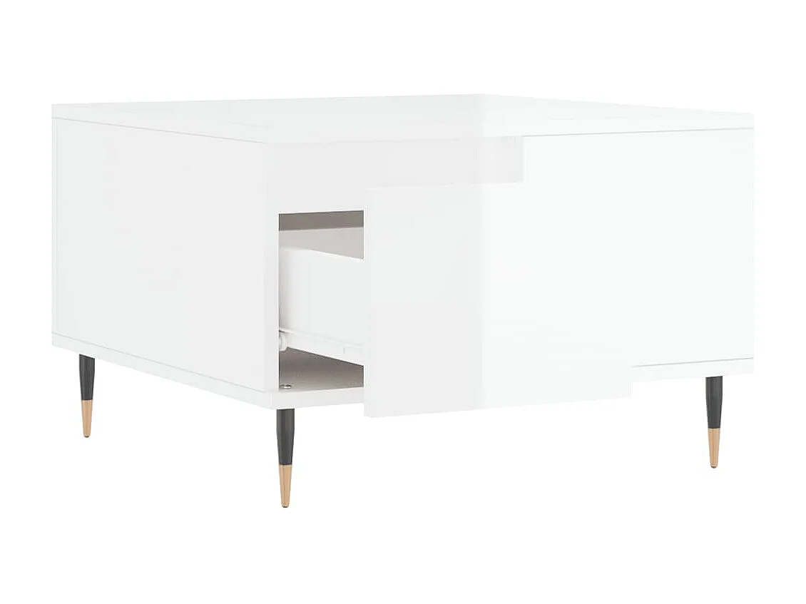 Couchtisch Beistelltisch Hochglanz-Weiß 55x55x36,5 cm Holzwerkstoff -MN71732