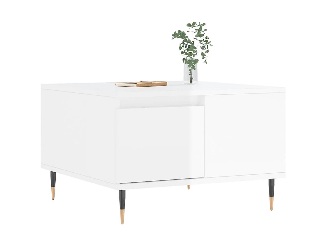 Couchtisch Beistelltisch Hochglanz-Weiß 55x55x36,5 cm Holzwerkstoff -MN71732