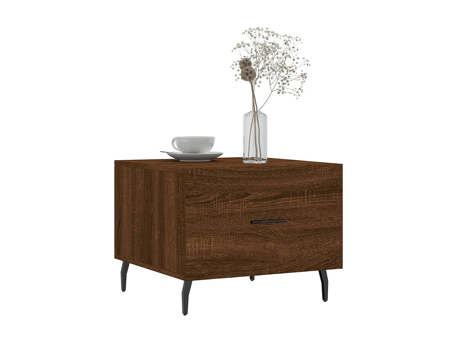 Couchtisch Braun Beistelltisch Eichen-Optik 50x50x40 cm Holzwerkstoff -MN68179