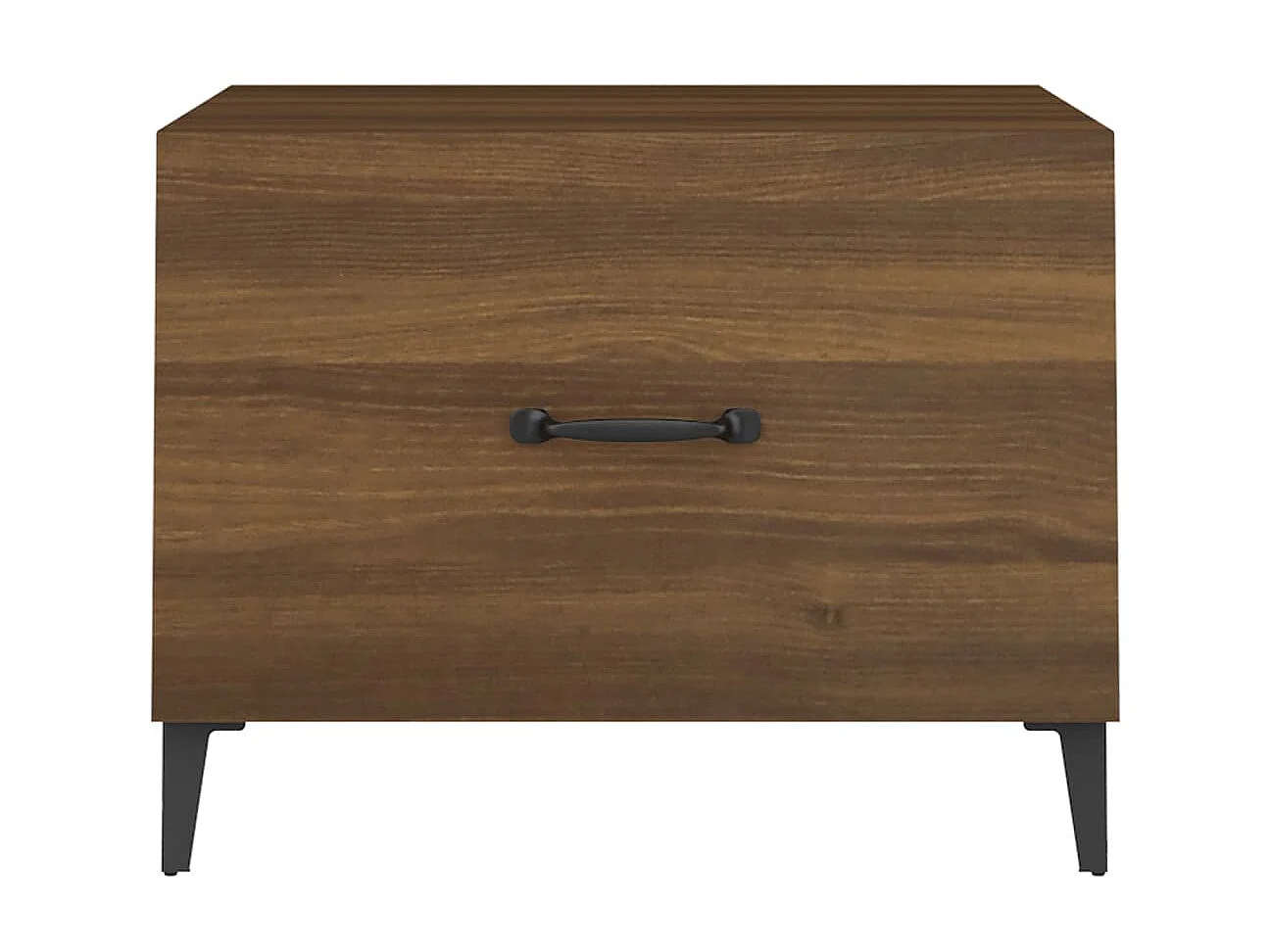 Couchtisch Beistelltisch mit Metallbeinen Braun Eichen-Optik 50x50x40 cm -MN62408