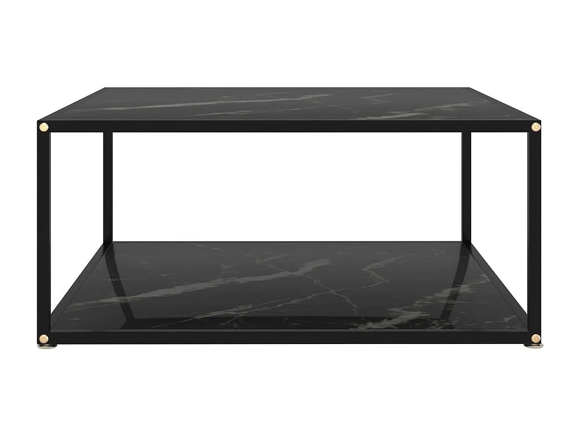 Couchtisch Beistelltisch Schwarz 80x80x35 cm Hartglas -MN63776