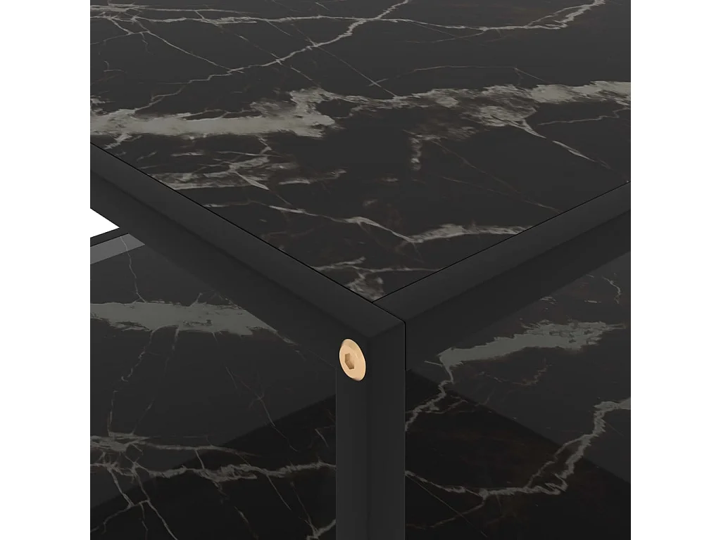 Couchtisch Beistelltisch Schwarz 80x80x35 cm Hartglas -MN63776