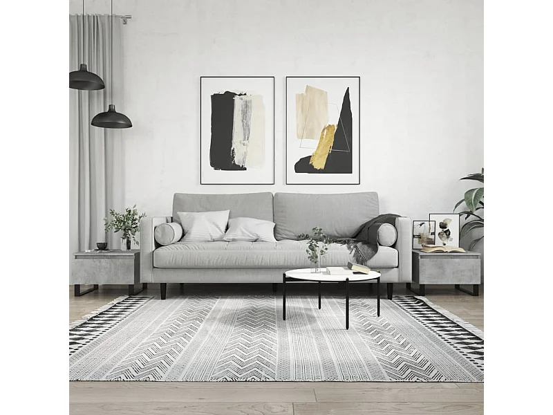 2er-Set Couchtische Beistelltisch Betongrau 50x46x35 cm Holzwerkstoff -MN82102