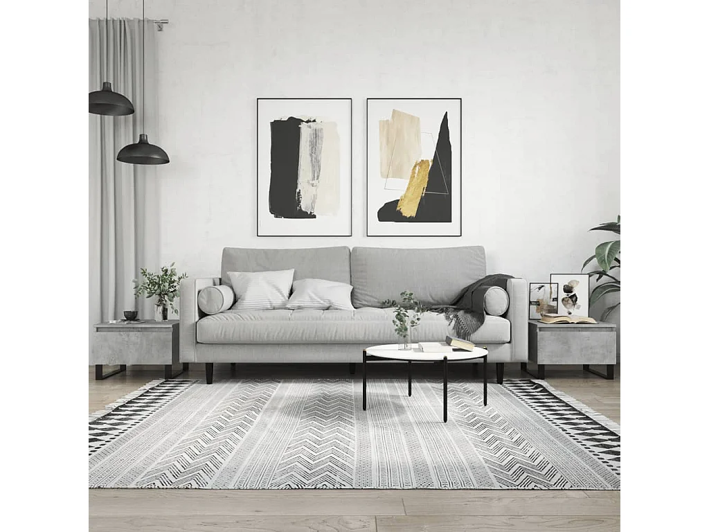 2er-Set Couchtische Beistelltisch Betongrau 50x46x35 cm Holzwerkstoff -MN82102
