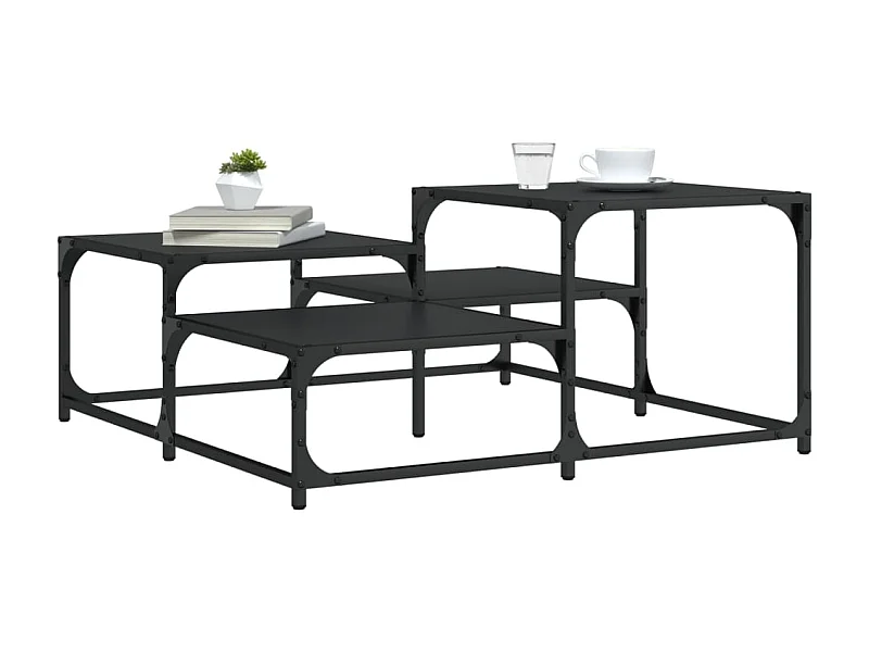 Couchtisch Beistelltisch Schwarz 87,5x87,5x40 cm Holzwerkstoff -MN19070