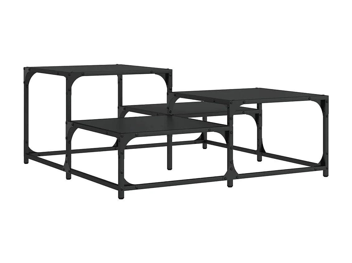 Couchtisch Beistelltisch Schwarz 87,5x87,5x40 cm Holzwerkstoff -MN19070