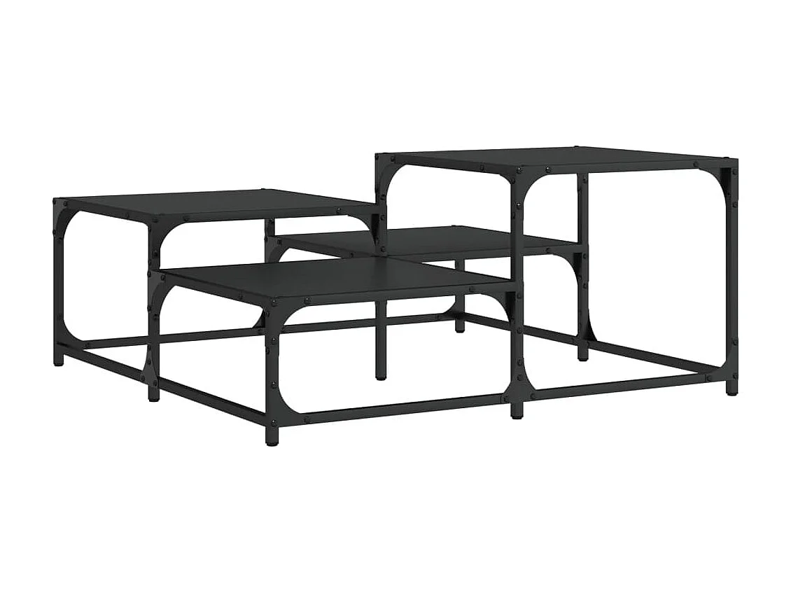 Couchtisch Beistelltisch Schwarz 87,5x87,5x40 cm Holzwerkstoff -MN19070