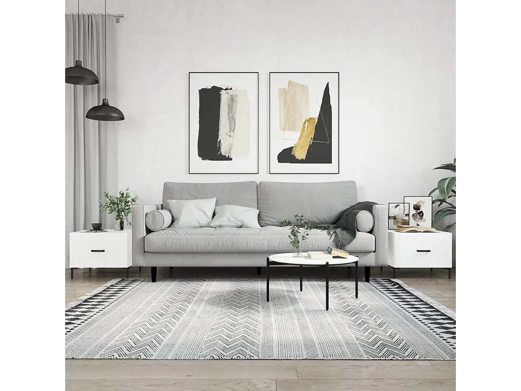 2er-Set Couchtische Beistelltisch Weiß 50x50x40 cm Holzwerkstoff -MN86851