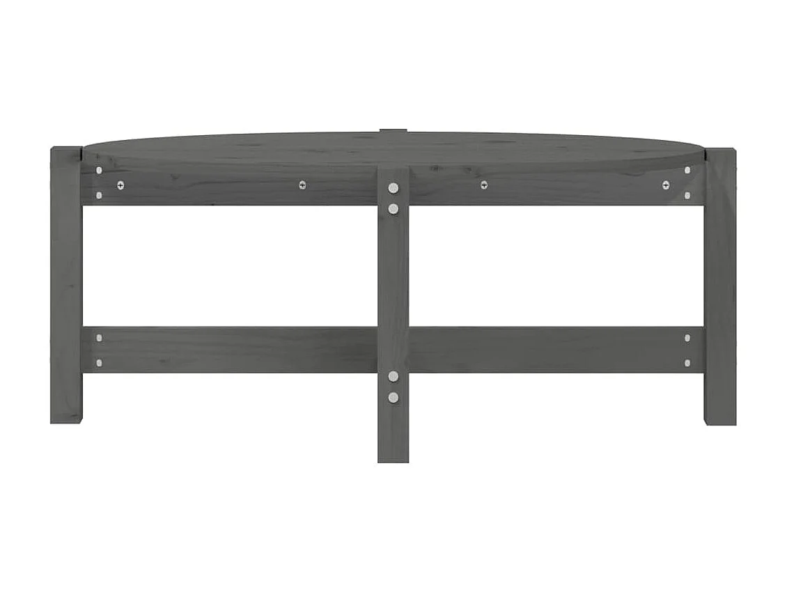 Couchtisch Beistelltisch Grau 87x48x35 cm Massivholz Kiefer -MN52051