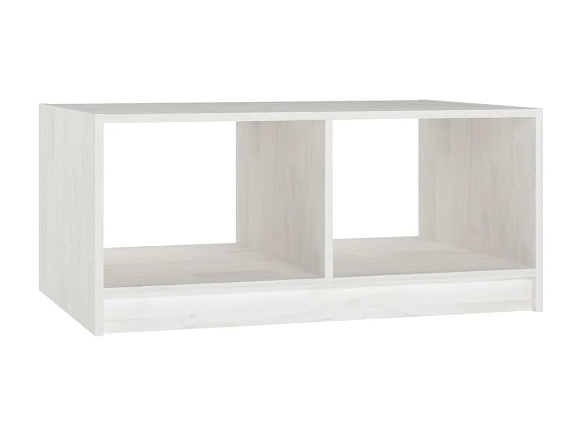 Couchtisch Beistelltisch Weiß 75x50x33,5 cm Massivholz Kiefer -MN87099