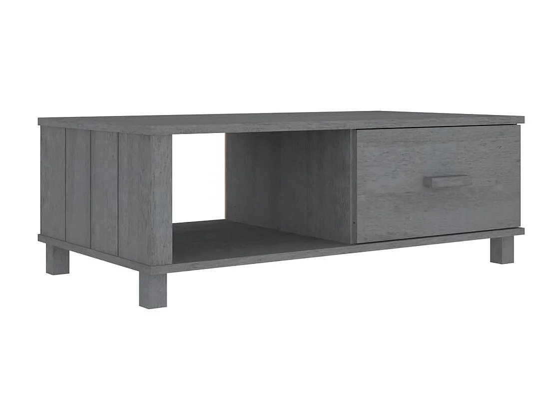 Couchtisch Beistelltisch HAMAR Dunkelgrau 100x55x35 cm Massivholz Kiefer -MN38139