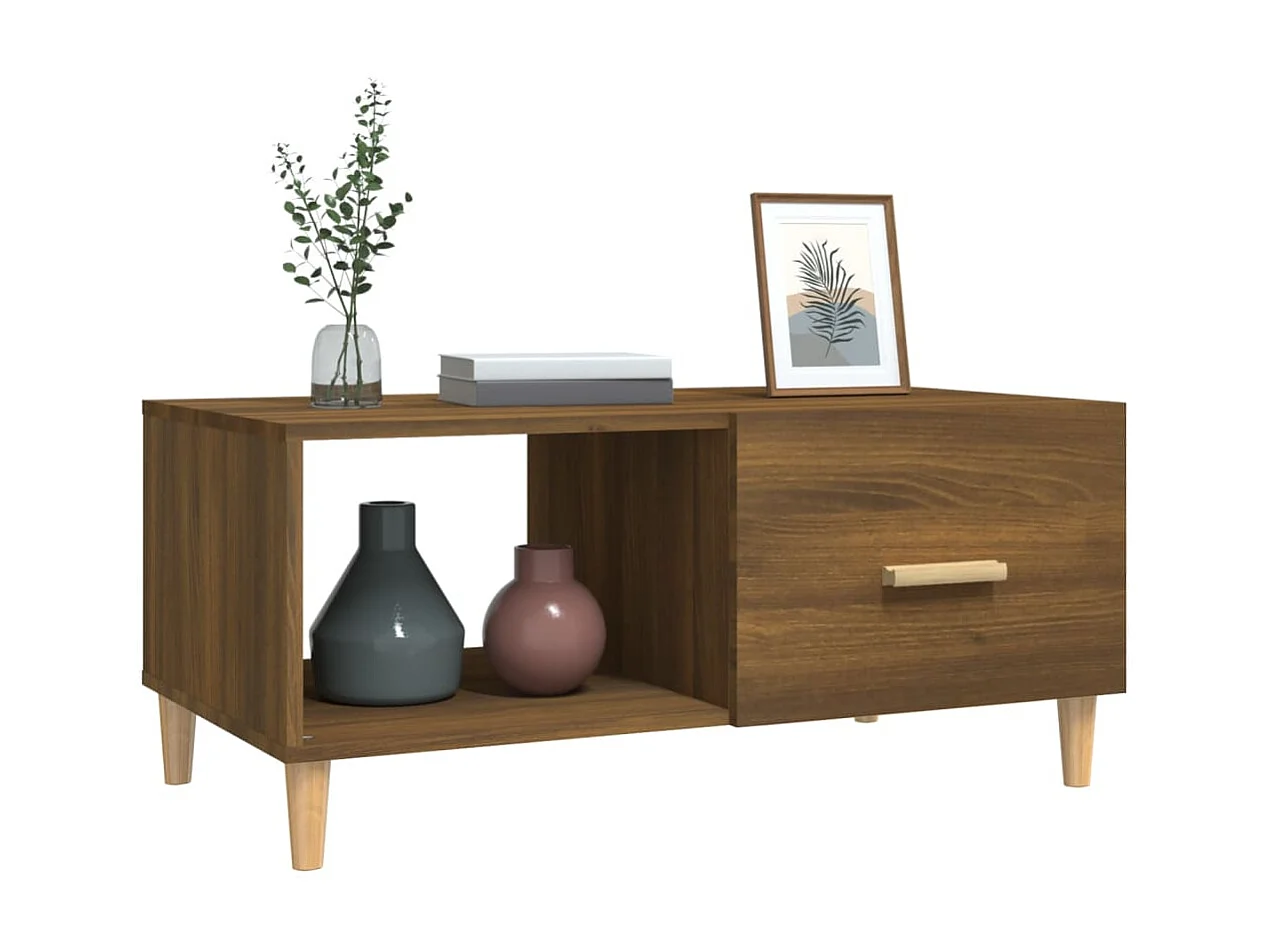 Couchtisch Braun Beistelltisch Eichen-Optik 89,5x50x40 cm Holzwerkstoff -MN49936