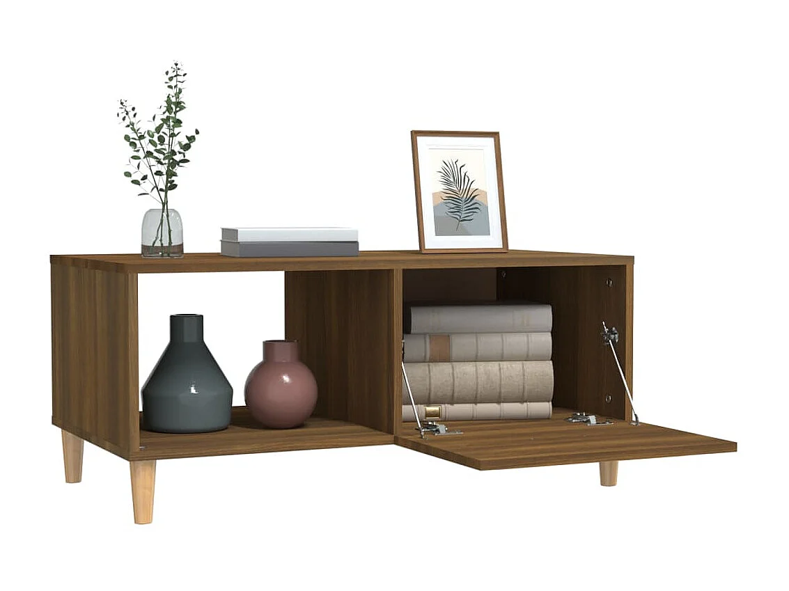 Couchtisch Braun Beistelltisch Eichen-Optik 89,5x50x40 cm Holzwerkstoff -MN49936