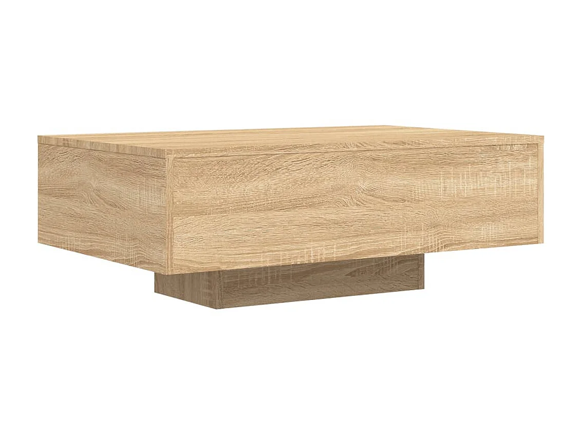 Couchtisch Beistelltisch mit LED-Leuchten Sonoma-Eiche 85x55x31 cm -MN95576