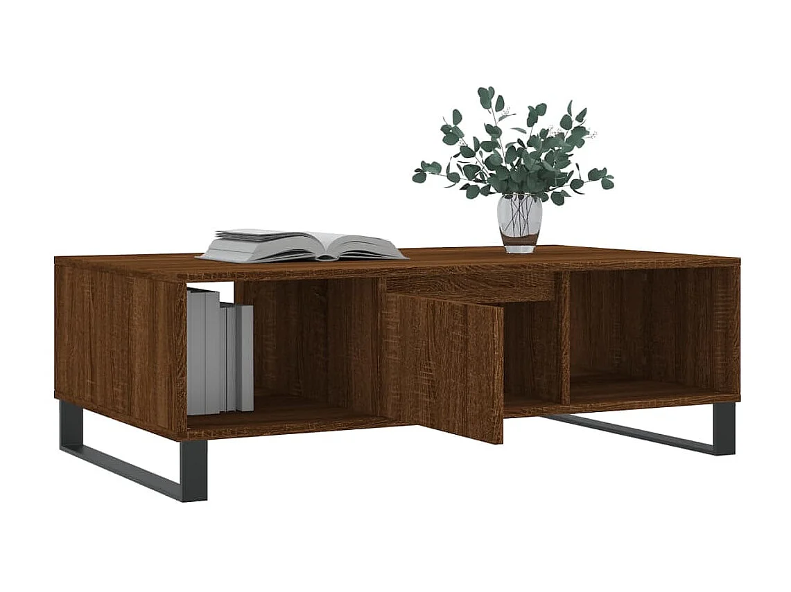 Couchtisch Braun Beistelltisch Eichen-Optik 104x60x35 cm Holzwerkstoff -MN28592