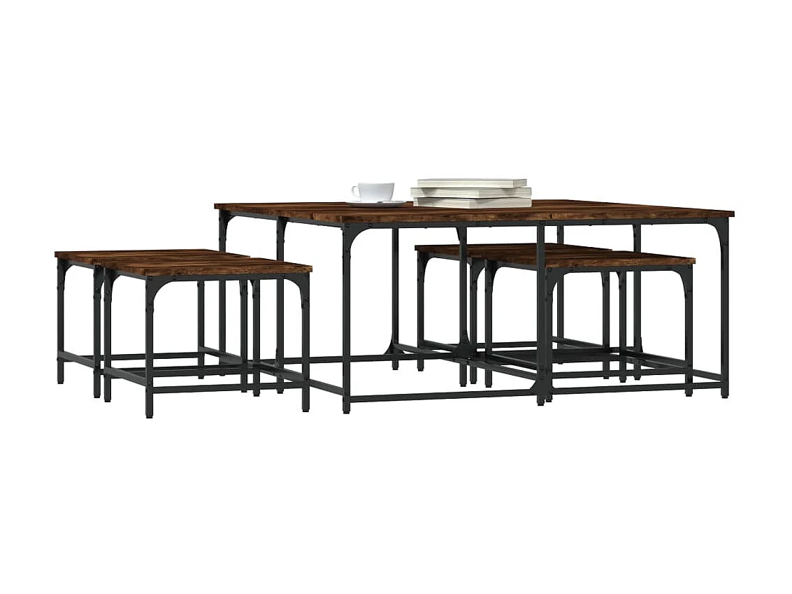 5er-Set Beistelltisch Satztische Räuchereiche Holzwerkstoff -MN23105