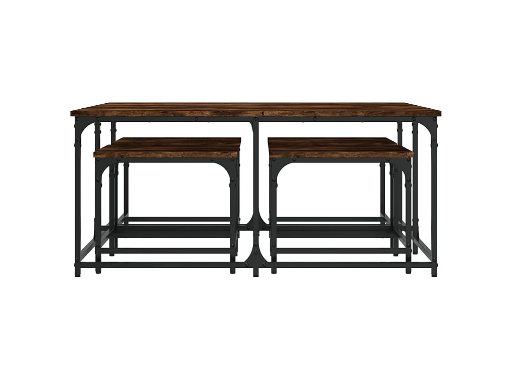 5er-Set Beistelltisch Satztische Räuchereiche Holzwerkstoff -MN23105