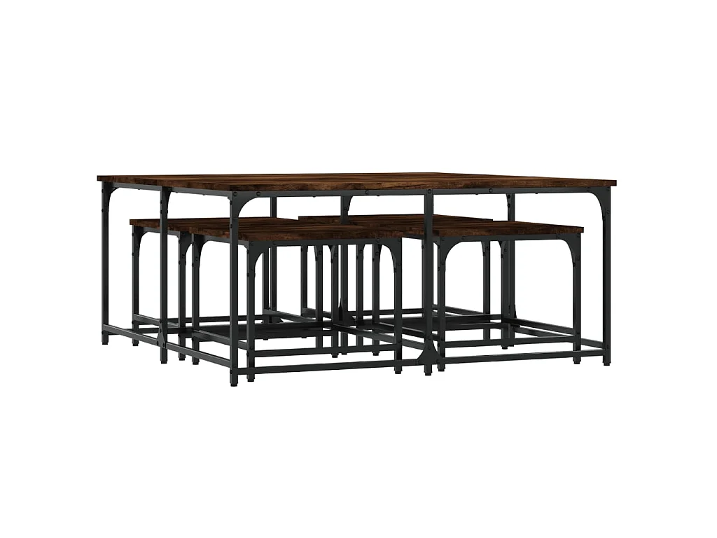 5er-Set Beistelltisch Satztische Räuchereiche Holzwerkstoff -MN23105