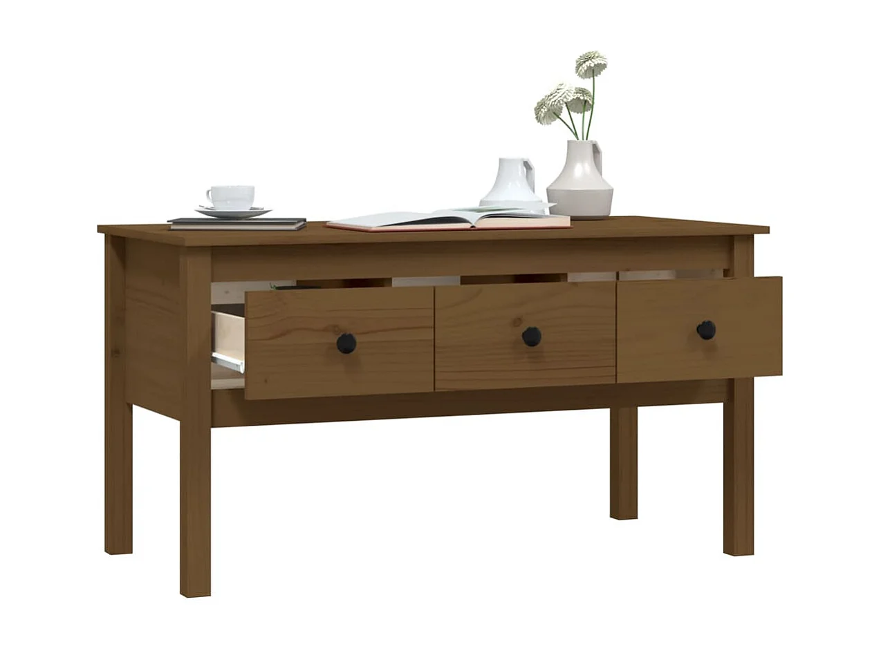 Couchtisch Beistelltisch Honigbraun 102x49x55 cm Massivholz Kiefer -MN44402