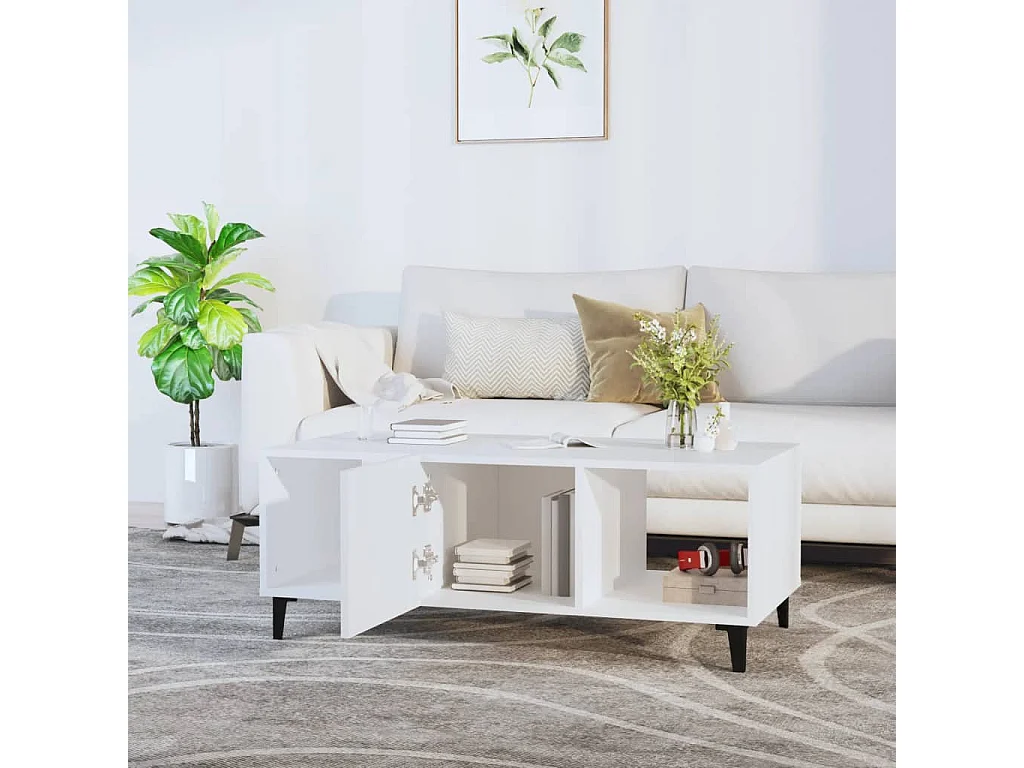 Couchtisch Beistelltisch Weiß 102x50x40 cm Holzwerkstoff -MN87168