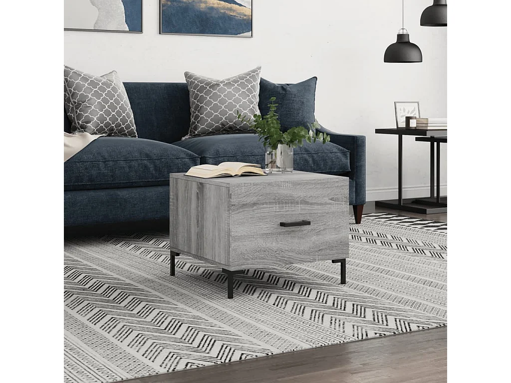 Couchtisch Beistelltisch Grau Sonoma 50x50x40 cm Holzwerkstoff -MN28693