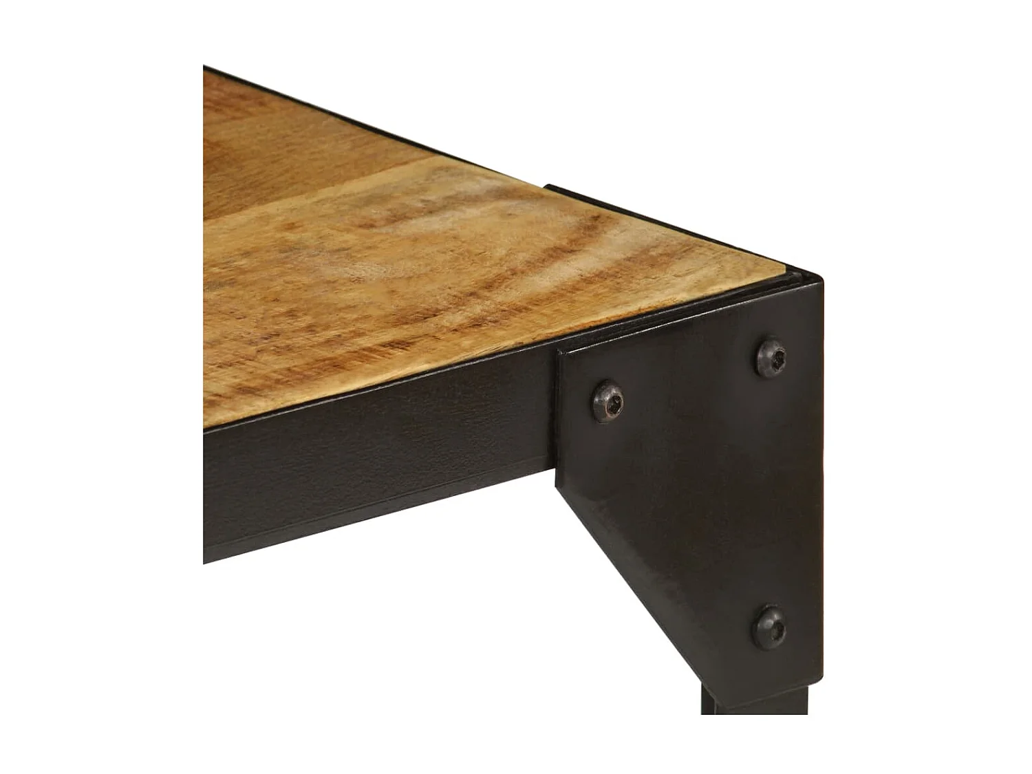 Couchtisch Beistelltisch Raues Mango-Massivholz und Stahl 110 cm -MN37733