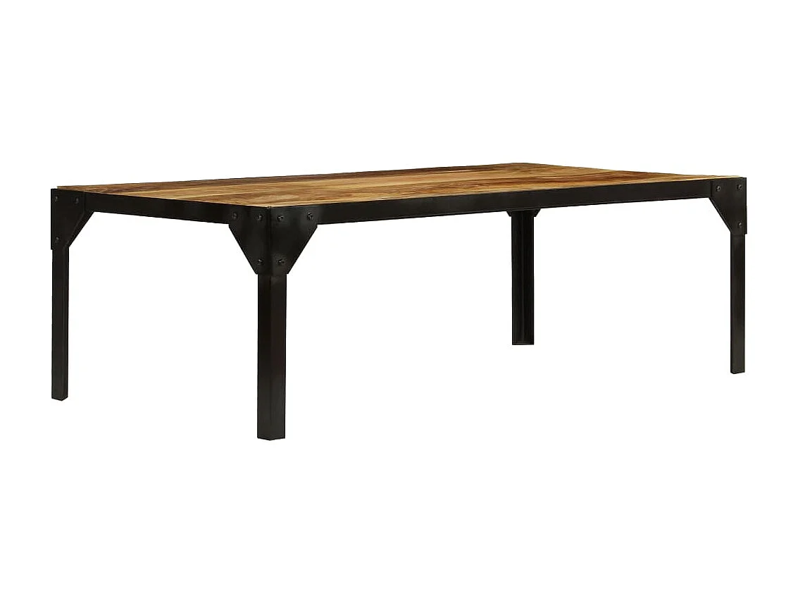 Couchtisch Beistelltisch Raues Mango-Massivholz und Stahl 110 cm -MN37733