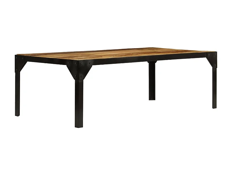 Couchtisch Beistelltisch Raues Mango-Massivholz und Stahl 110 cm -MN37733