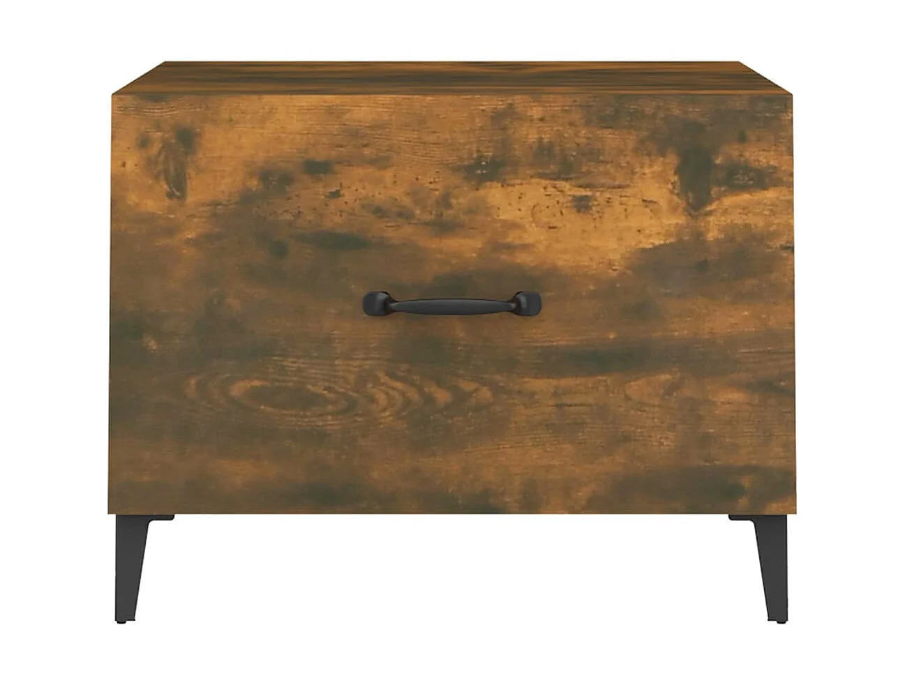 Couchtisch Beistelltisch mit Metallbeinen Räuchereiche 50x50x40 cm -MN79353